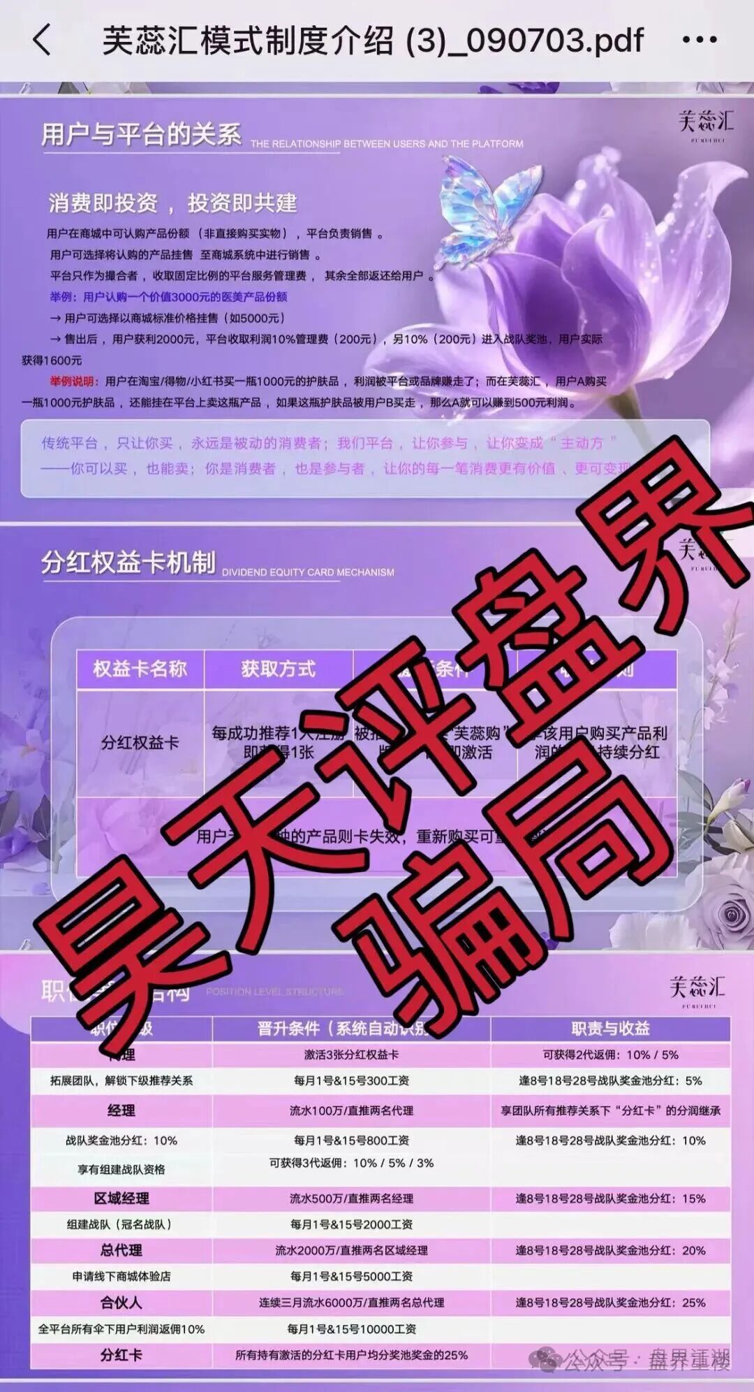 芙蕊汇商城利用“医美挂售”包装的资金盘骗局，高收益的割韭菜项目，速度撤离！