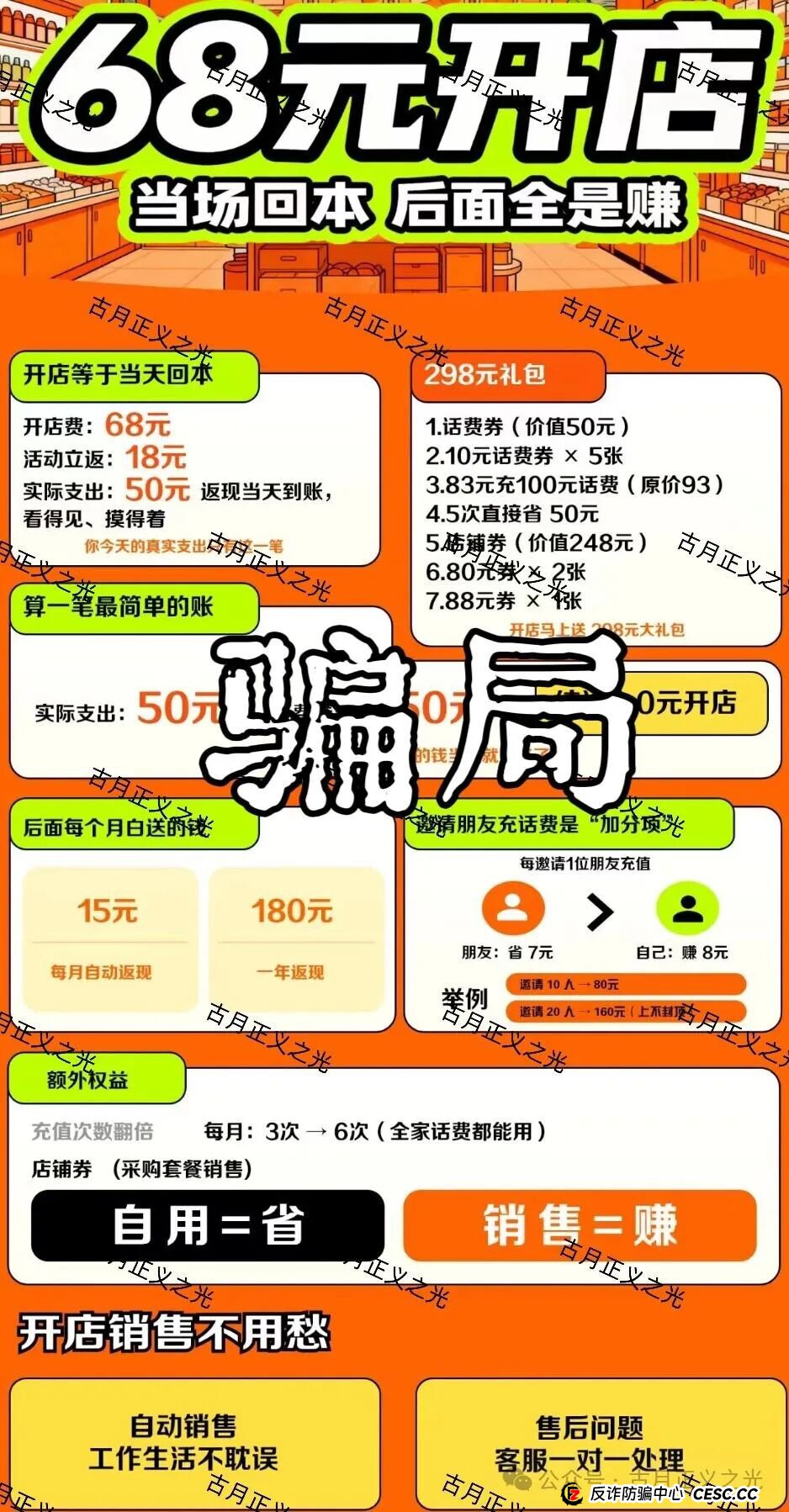 速充通表面以“话费93折慢充”为噱头，实则宣扬“代理开店”“稳赚差价”等高回报投资模式，诱导用户投入资金，典型的资金盘骗局！(4)
